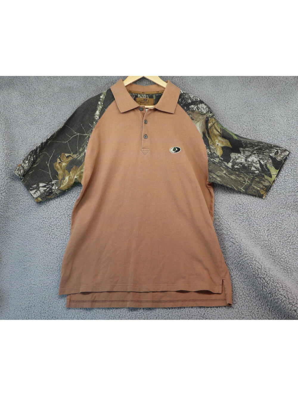 New Mossy Oak Polo Shirt Men Large Elements Hunting Camo NWT